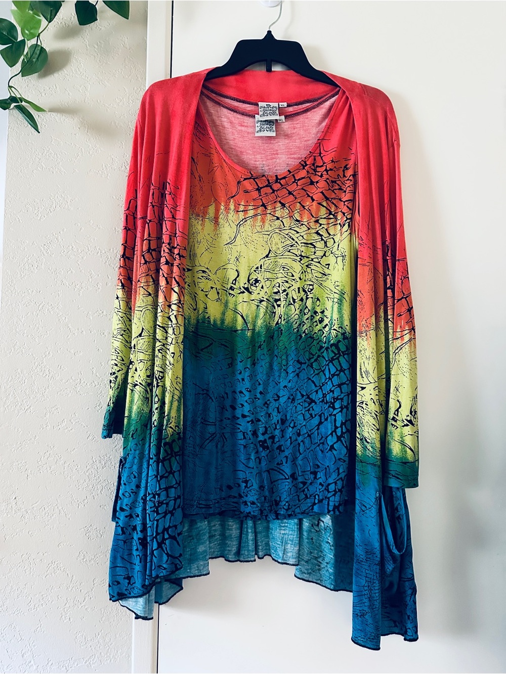 Parsley & Sage Tunic Set XL Asymmetrical Jacket with Matching Tank